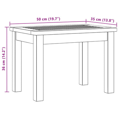 Tavolino da salotto Acacia chiaro 50 x 35 x 36 cm | homemem39