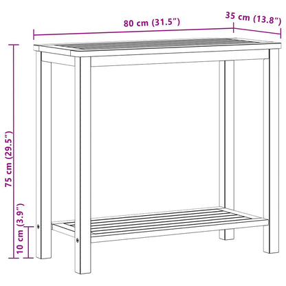Tavolo consolle da giardino Acacia chiaro 80 x 35 x 75 cm