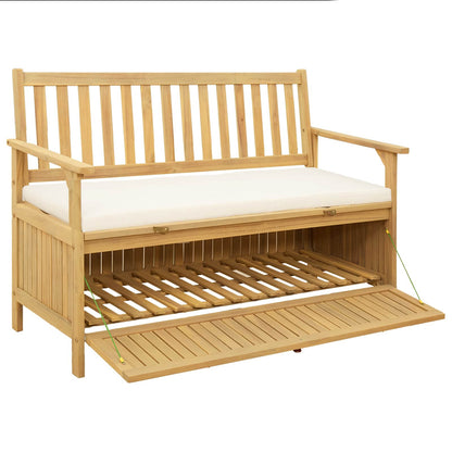 Panchina con contenitore con cuscino con porta 120 x 63 x 84 cm