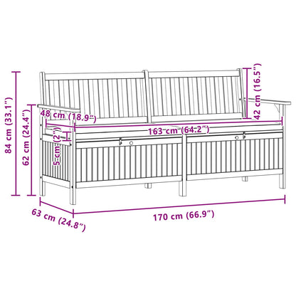 Panchina con contenitore con cuscino con porta 170 x 63 x 84 cm | homemem39