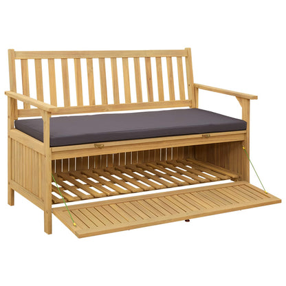 Panchina con contenitore con cuscino con porta 120 x 63 x 84 cm