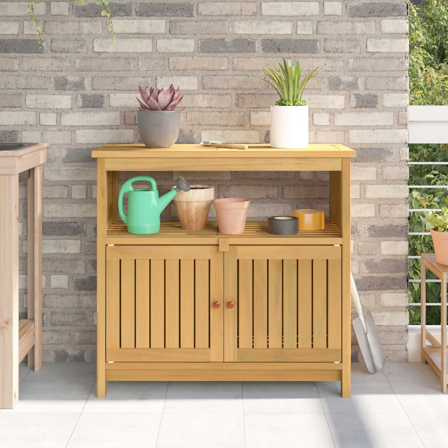 Tavolo consolle da giardino Acacia chiaro 80 x 35 x 75 cm | homemem39