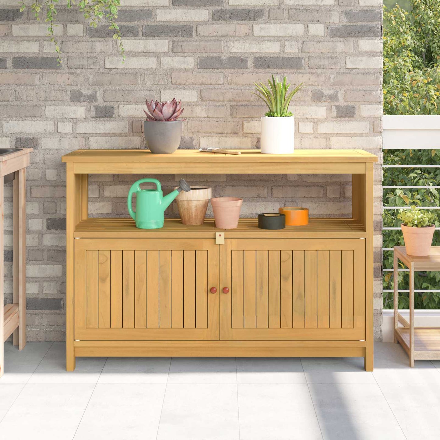 Tavolo consolle da giardino Acacia chiaro 110 x 35 x 75 cm | homemem39