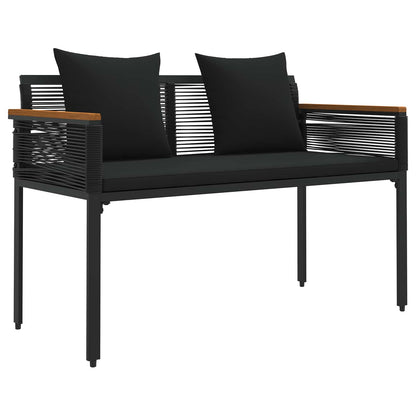 Set di Mobili da Esterno con cuscino 4 pcs Nero polyrattan | homemem39