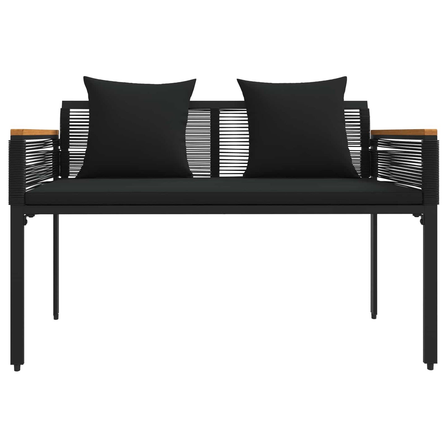 Set di Mobili da Esterno con cuscino 4 pcs Nero polyrattan | homemem39