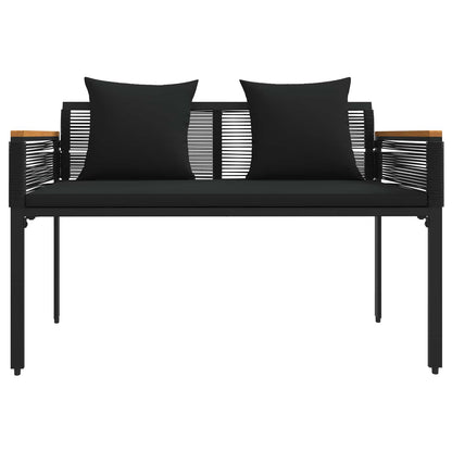 Set di Mobili da Esterno con cuscino 4 pcs Nero polyrattan | homemem39