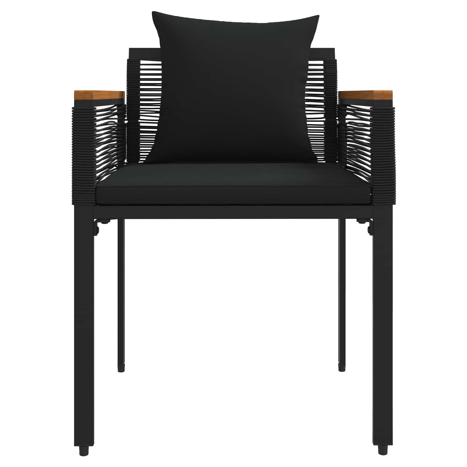 Set di Mobili da Esterno con cuscino 4 pcs Nero polyrattan | homemem39