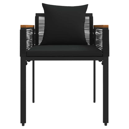Set di Mobili da Esterno con cuscino 4 pcs Nero polyrattan | homemem39