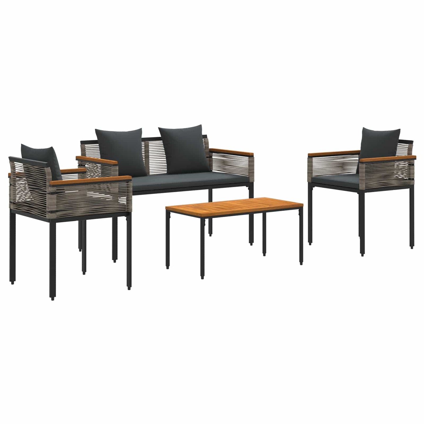 Set di Mobili da Esterno Grigio e Grigio Scuro polyrattan | homemem39