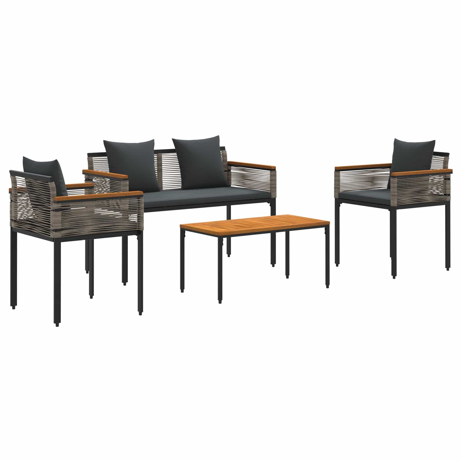 Set di Mobili da Esterno Grigio e Grigio Scuro polyrattan | homemem39