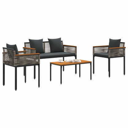 Set di Mobili da Esterno Grigio e Grigio Scuro polyrattan | homemem39