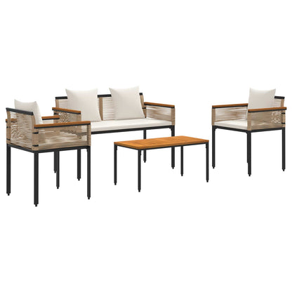 Set di Mobili da Esterno Beige e Bianco Crema polyrattan | homemem39