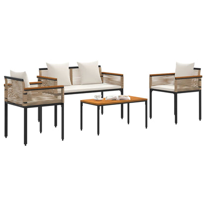 Set di Mobili da Esterno Beige e Bianco Crema polyrattan | homemem39