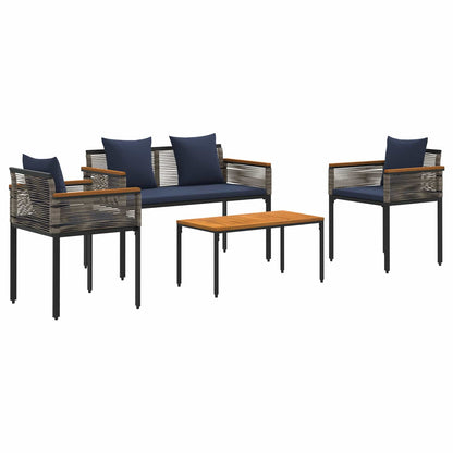 Set di Mobili da Esterno Grigio e Blu Navy polyrattan | homemem39