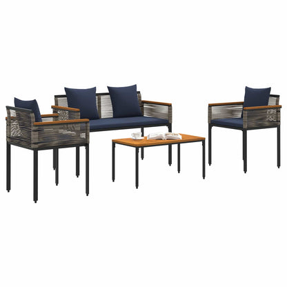 Set di Mobili da Esterno Grigio e Blu Navy polyrattan | homemem39