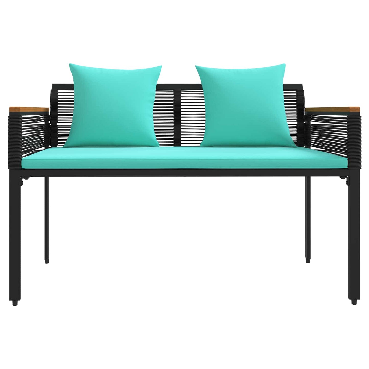Set di Mobili da Esterno con cuscino Nero e Turchese polyrattan | homemem39