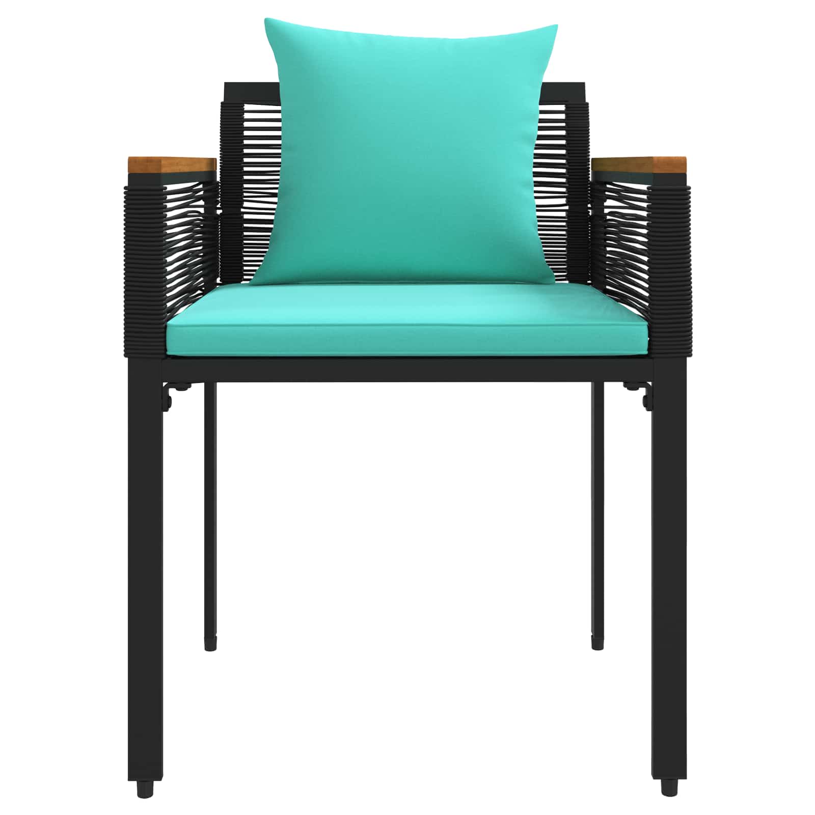 Set di Mobili da Esterno con cuscino Nero e Turchese polyrattan | homemem39