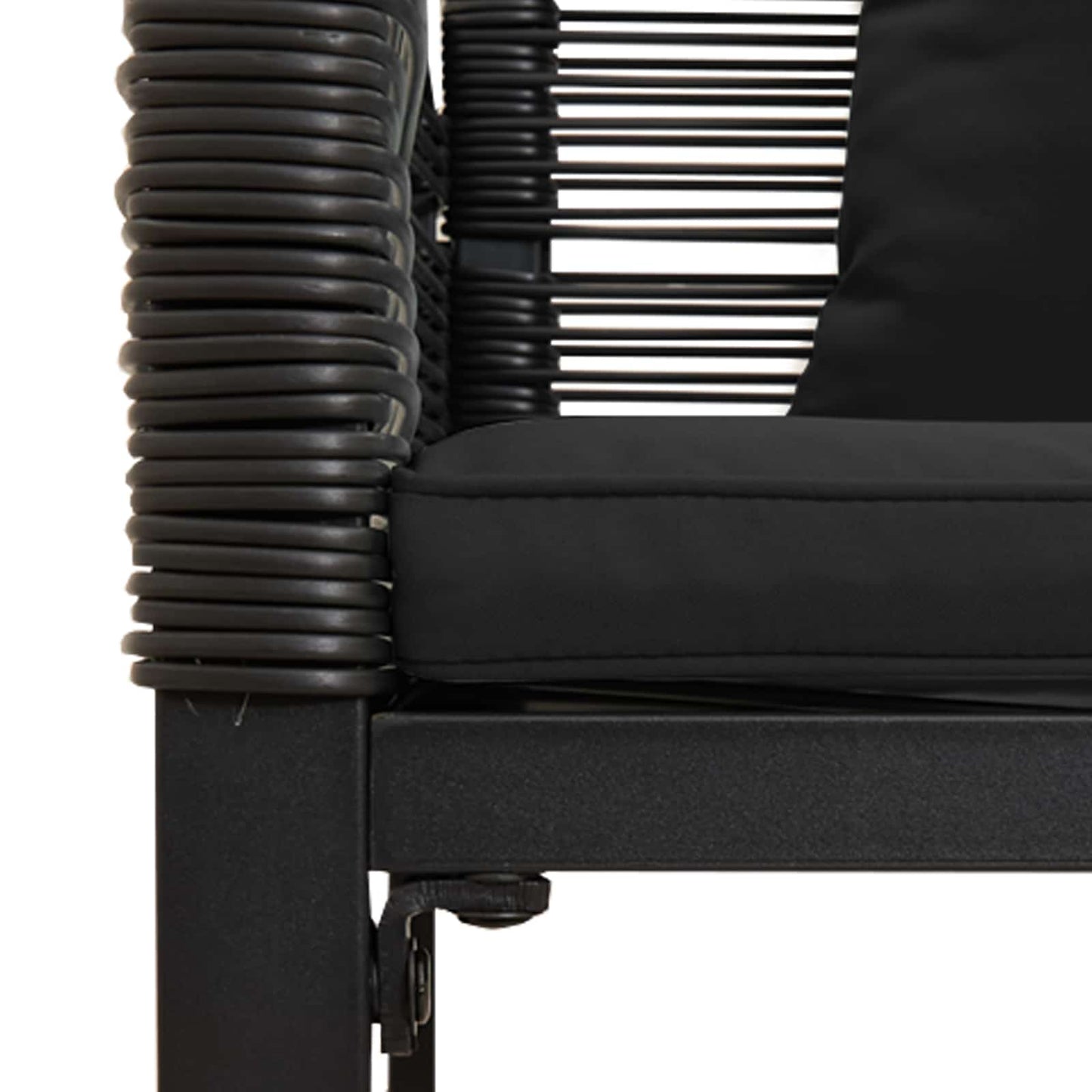 Set di Mobili da Esterno con cuscino Nero polyrattan | homemem39