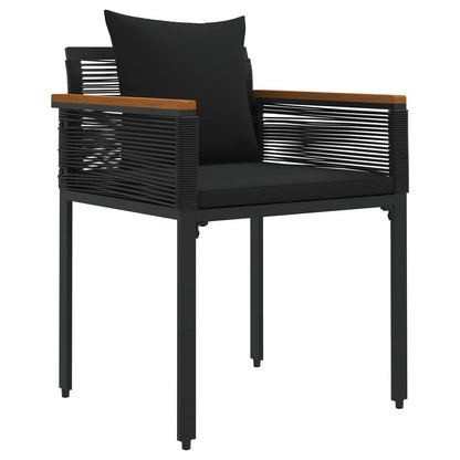 Set di Mobili da Esterno con cuscino Nero polyrattan | homemem39