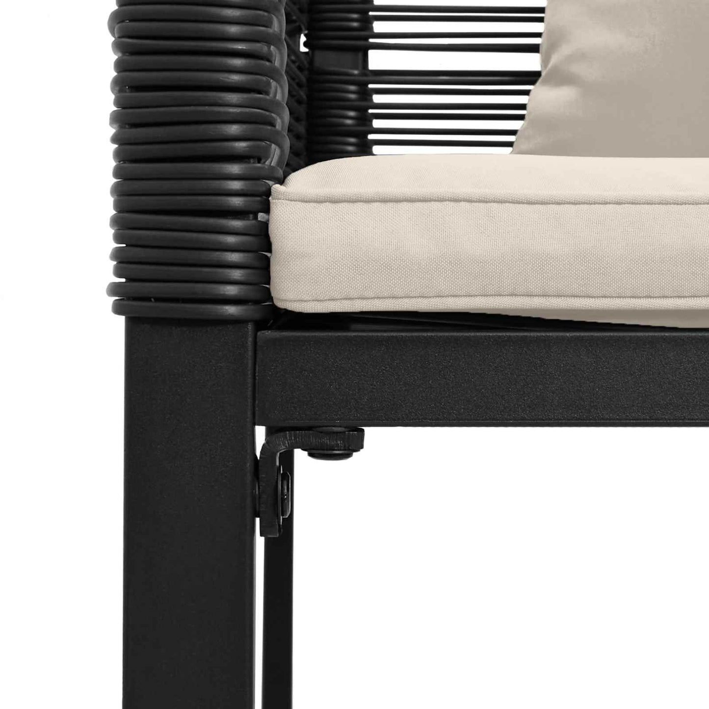 Set di Mobili da Esterno Nero e Bianco Crema polyrattan | homemem39