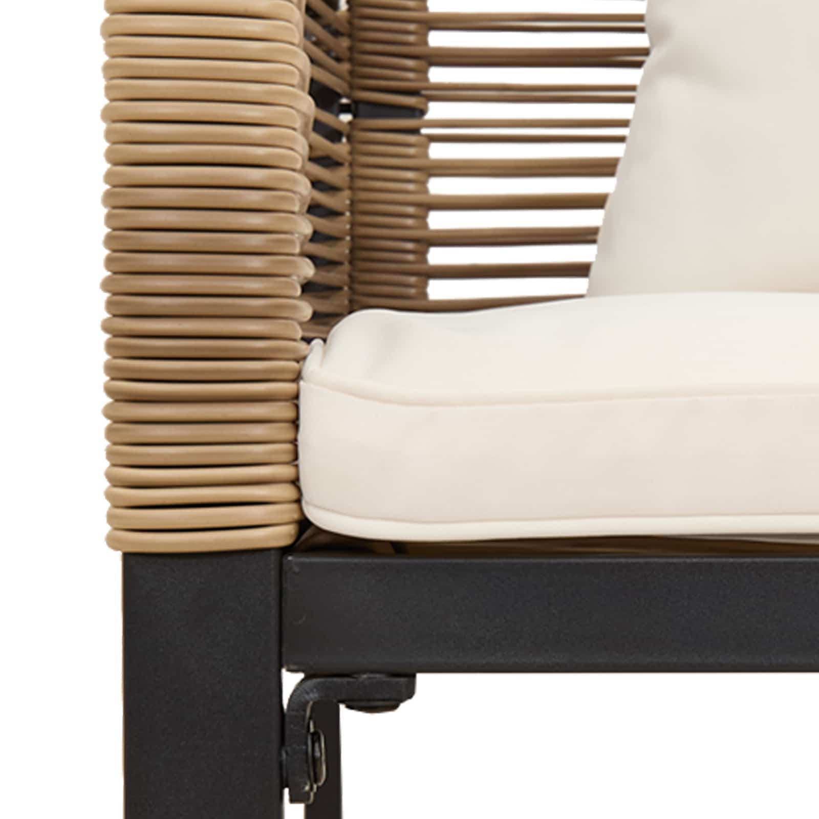 Set di Mobili da Esterno Beige e Bianco Crema polyrattan | homemem39