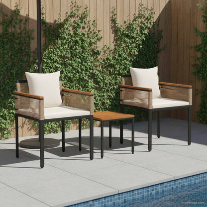 Set di Mobili da Esterno Beige e Bianco Crema polyrattan | homemem39
