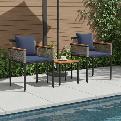 Set di Mobili da Esterno Grigio e Blu Navy polyrattan | homemem39
