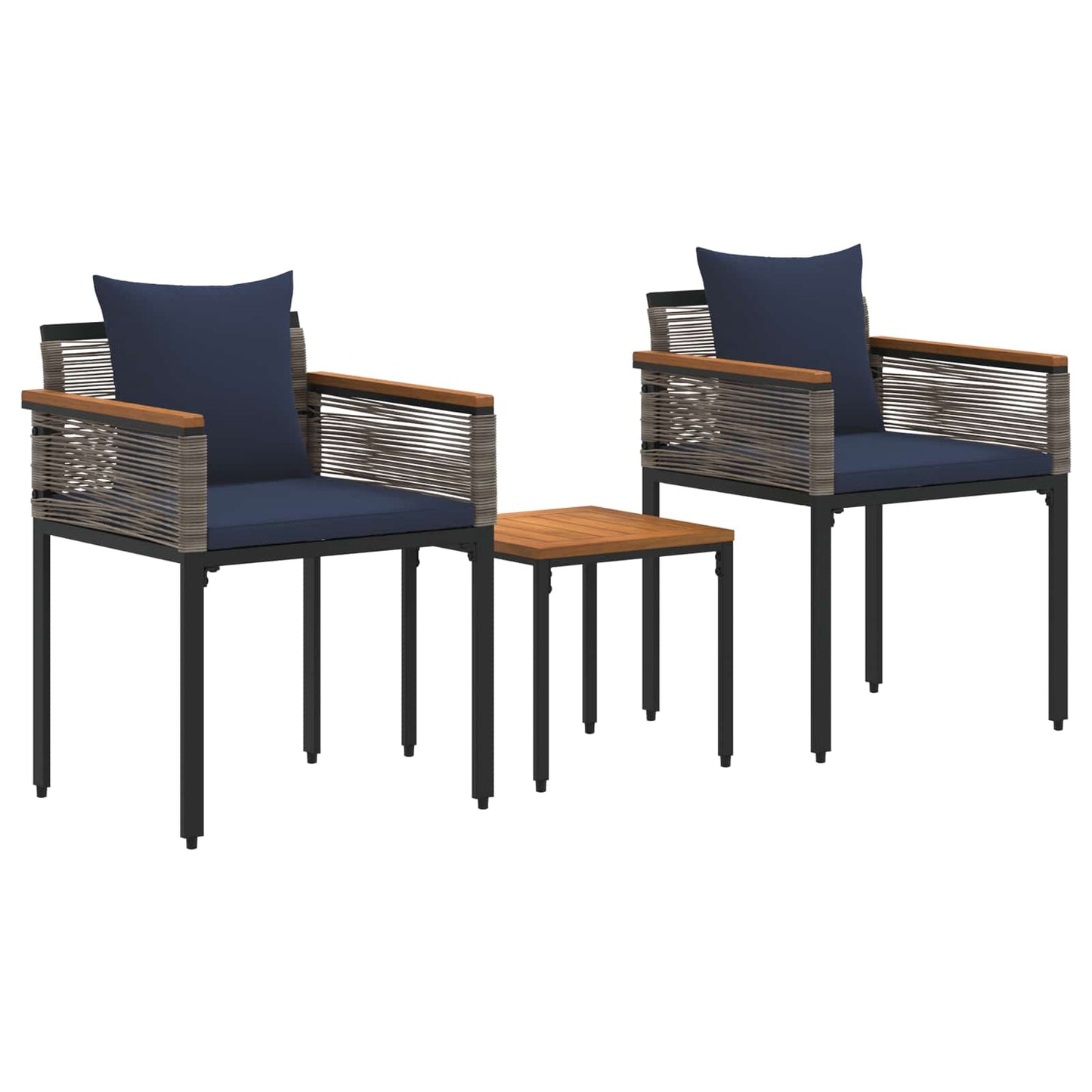 Set di Mobili da Esterno Grigio e Blu Navy polyrattan | homemem39