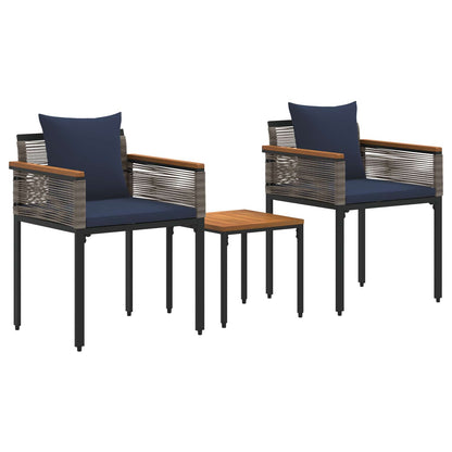 Set di Mobili da Esterno Grigio e Blu Navy polyrattan | homemem39