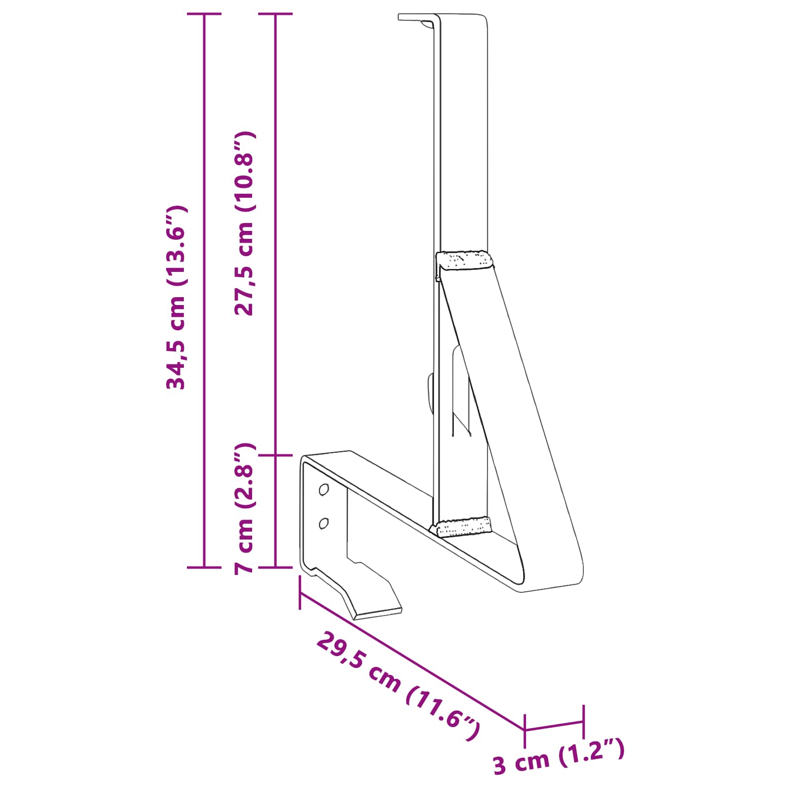 Supporto per guardia della neve 2 pcs Antracite Acciaio | homemem39