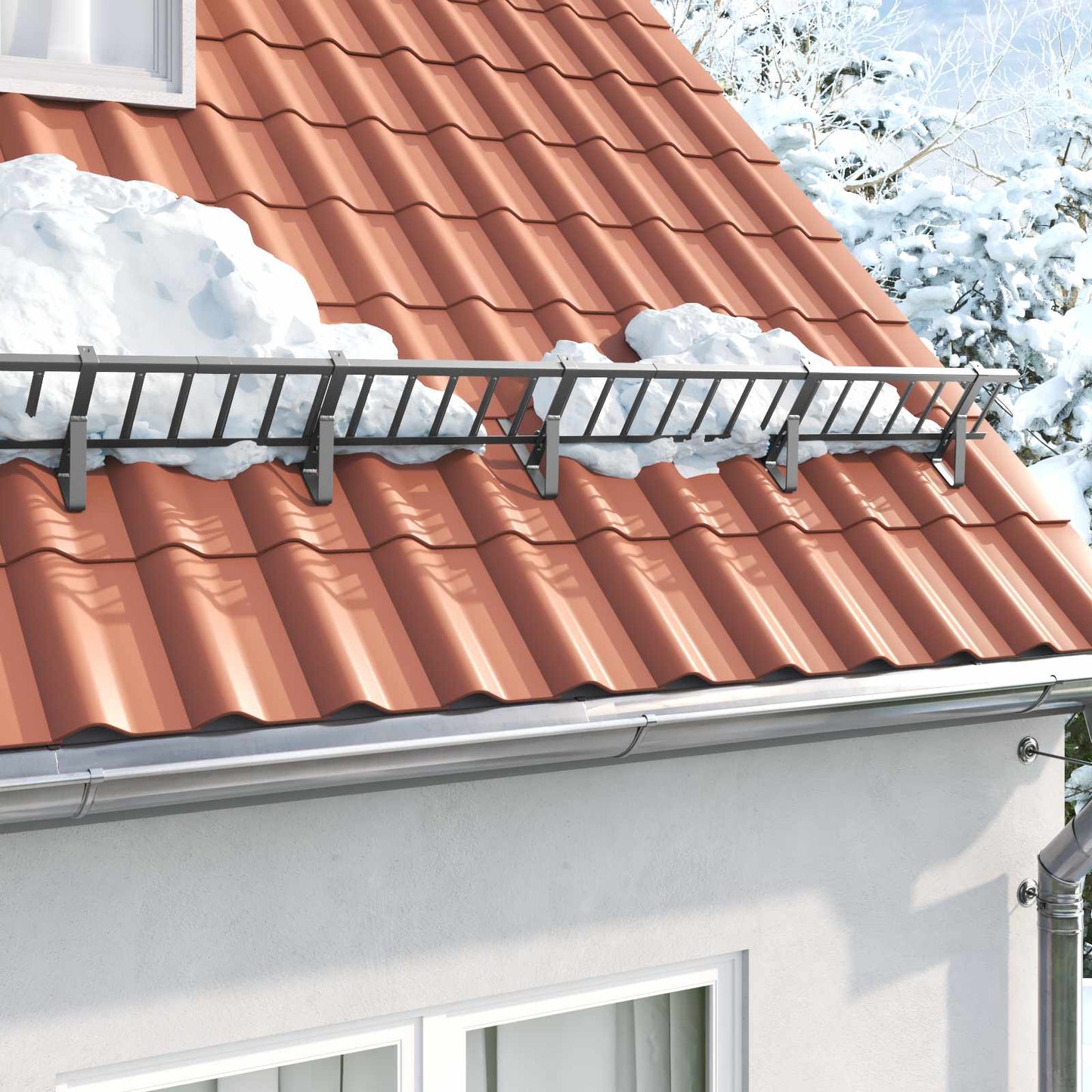 Supporto per guardia della neve 6 pcs Antracite Acciaio | homemem39