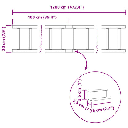 Guardia per neve sul tetto Antracite 1200 x 2,5 x 20 cm Acciaio | homemem39