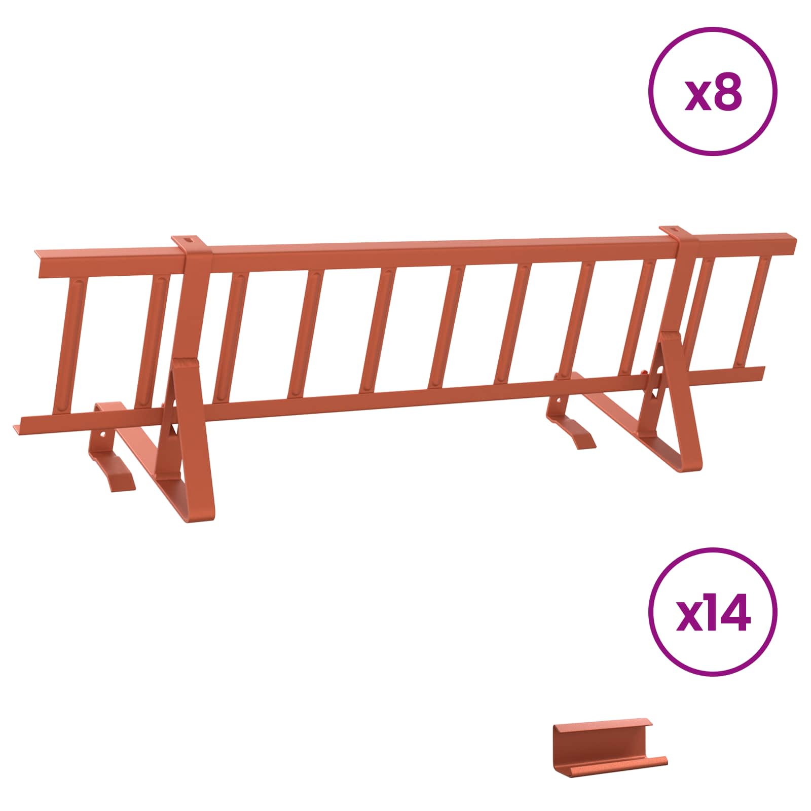Guardia per neve sul tetto Rosso 800 x 29,5 x 34,5 cm Acciaio | homemem39