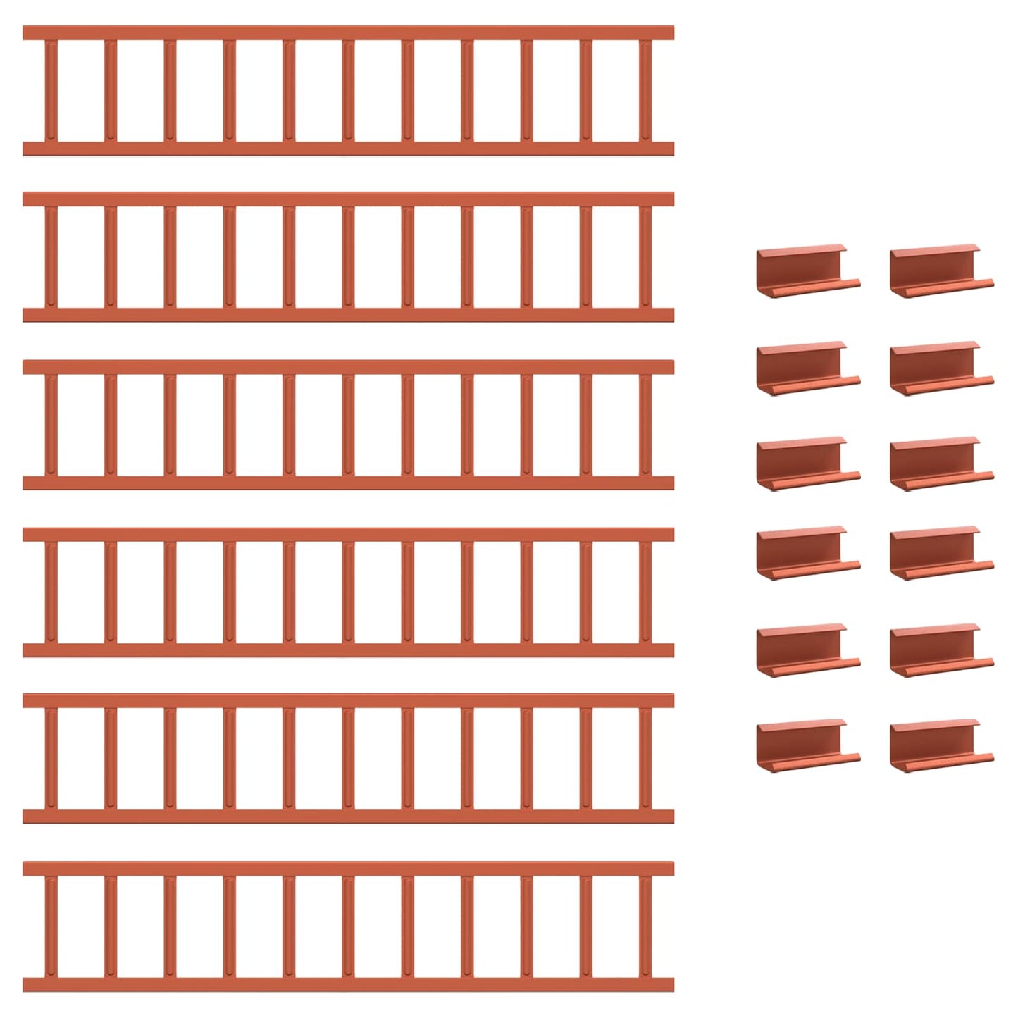 Guardia per neve sul tetto Rosso 600 x 2,5 x 20 cm Acciaio | homemem39