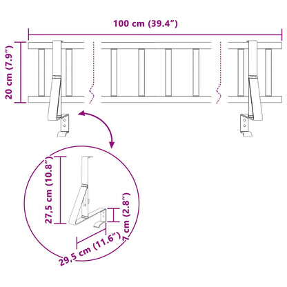 Guardia per neve sul tetto Nero 100 x 29,5 x 34,5 cm Acciaio | homemem39