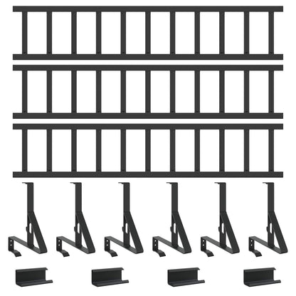 Guardia per neve sul tetto Nero 300 x 29,5 x 34,5 cm Acciaio