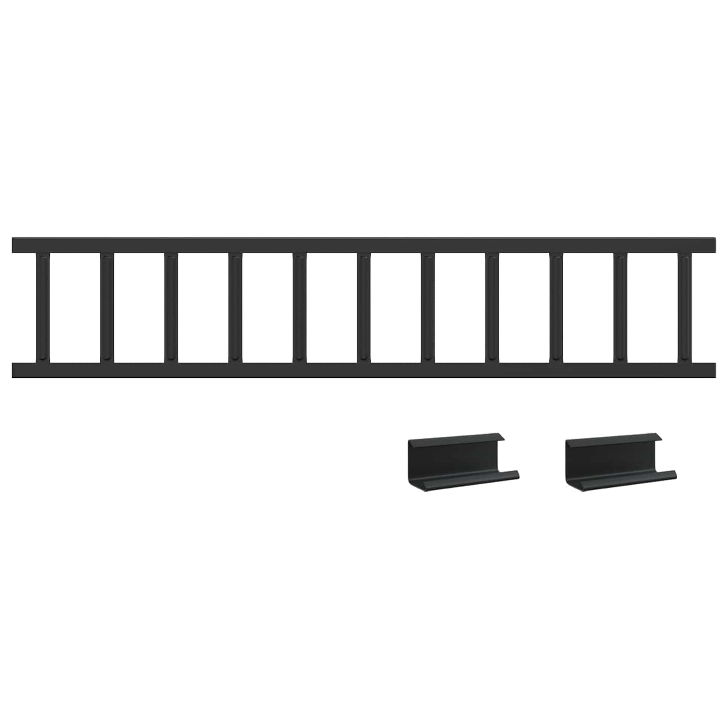 Guardia per neve sul tetto Nero 100 x 2,5 x 20 cm Acciaio | homemem39