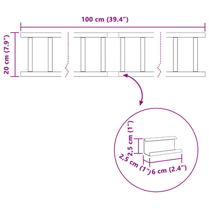 Guardia per neve sul tetto Nero 100 x 2,5 x 20 cm Acciaio | homemem39