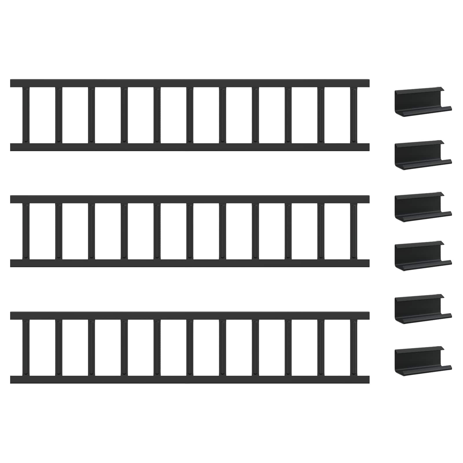 Guardia per neve sul tetto Nero 300 x 2,5 x 20 cm Acciaio | homemem39