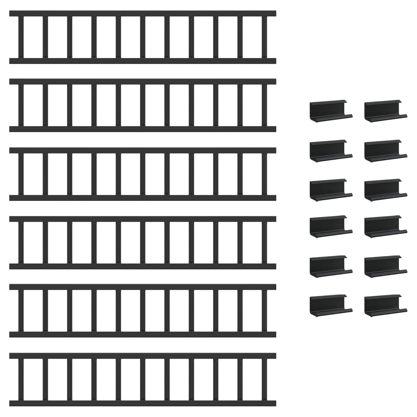 Guardia per neve sul tetto Nero 600 x 2,5 x 20 cm Acciaio | homemem39