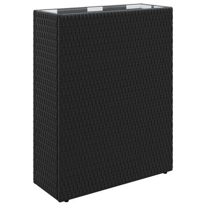 Vasetto alto Nero 55 x 22 x 70 cm polyrattan | homemem39