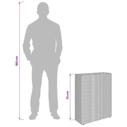 Vasetto alto Nero 55 x 22 x 70 cm polyrattan | homemem39