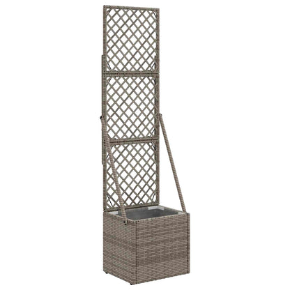 Vaso da Giardino con Trellis Grigio 35 x 30 x 135 cm polyrattan | homemem39
