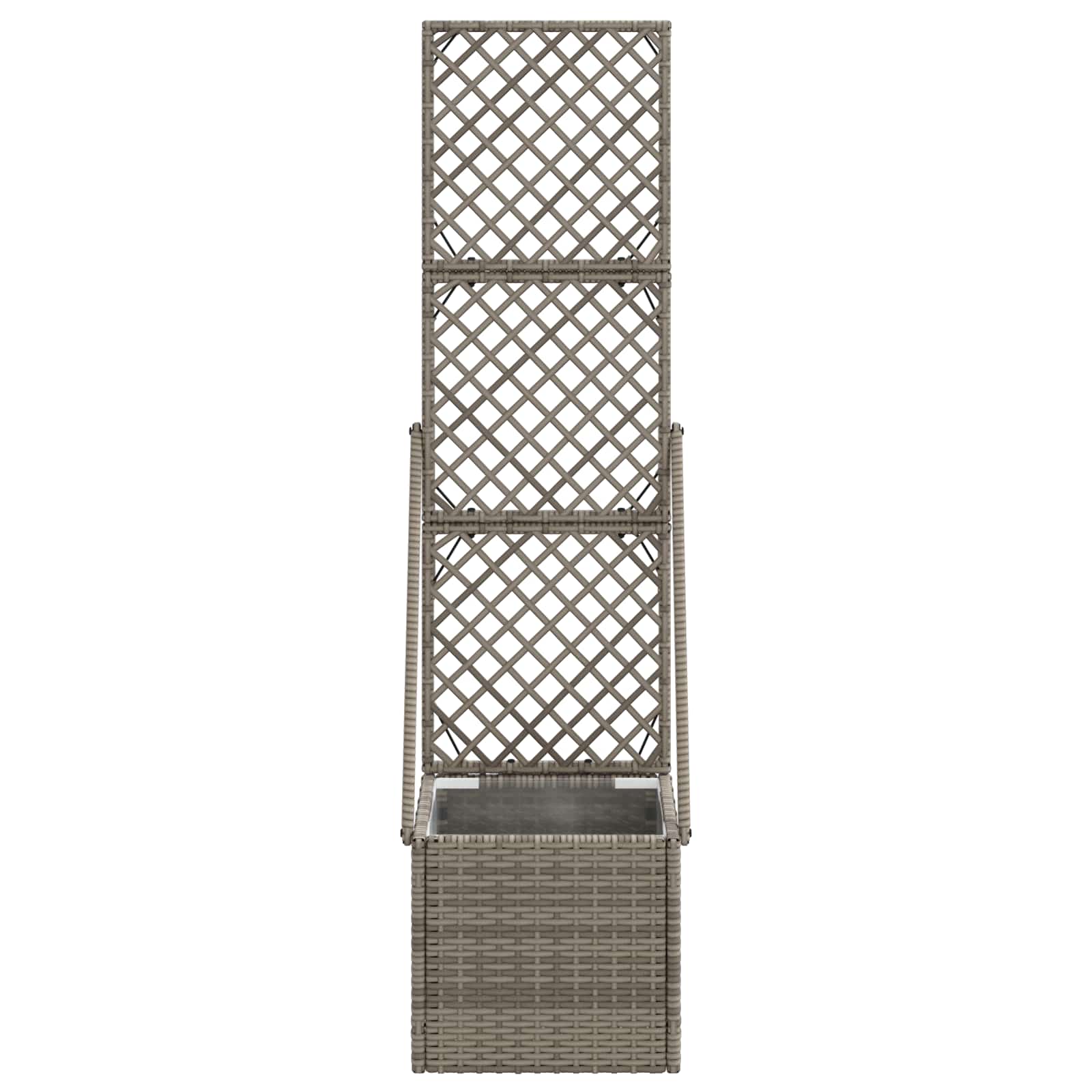 Vaso da Giardino con Trellis Grigio 35 x 30 x 135 cm polyrattan | homemem39