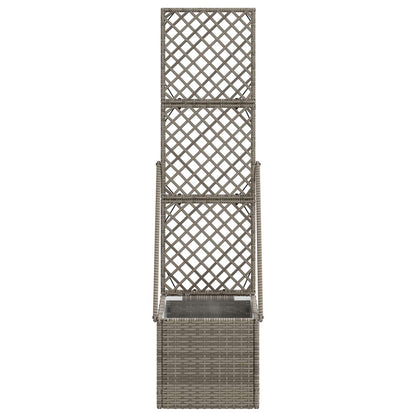 Vaso da Giardino con Trellis Grigio 35 x 30 x 135 cm polyrattan | homemem39