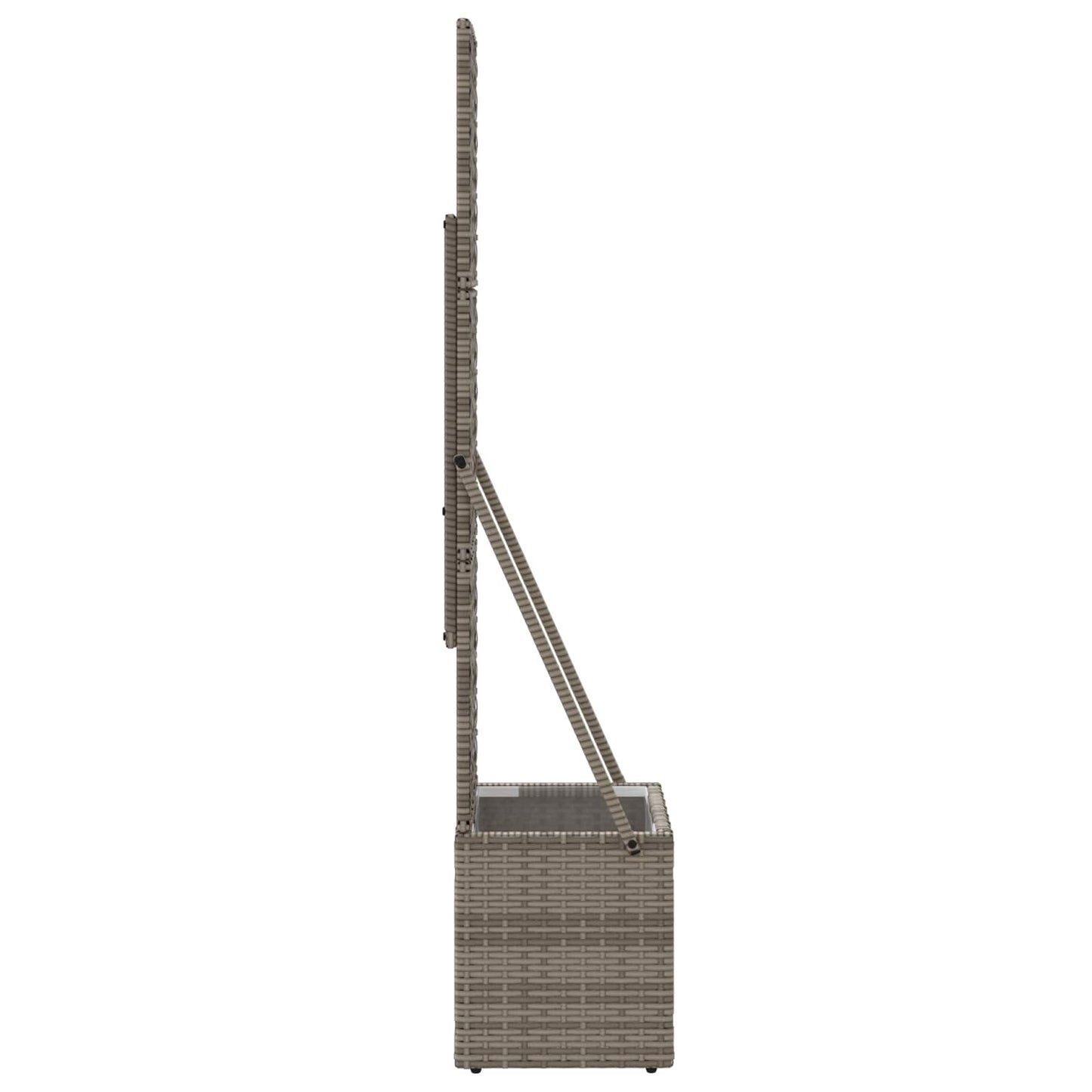 Vaso da Giardino con Trellis Grigio 35 x 30 x 135 cm polyrattan | homemem39