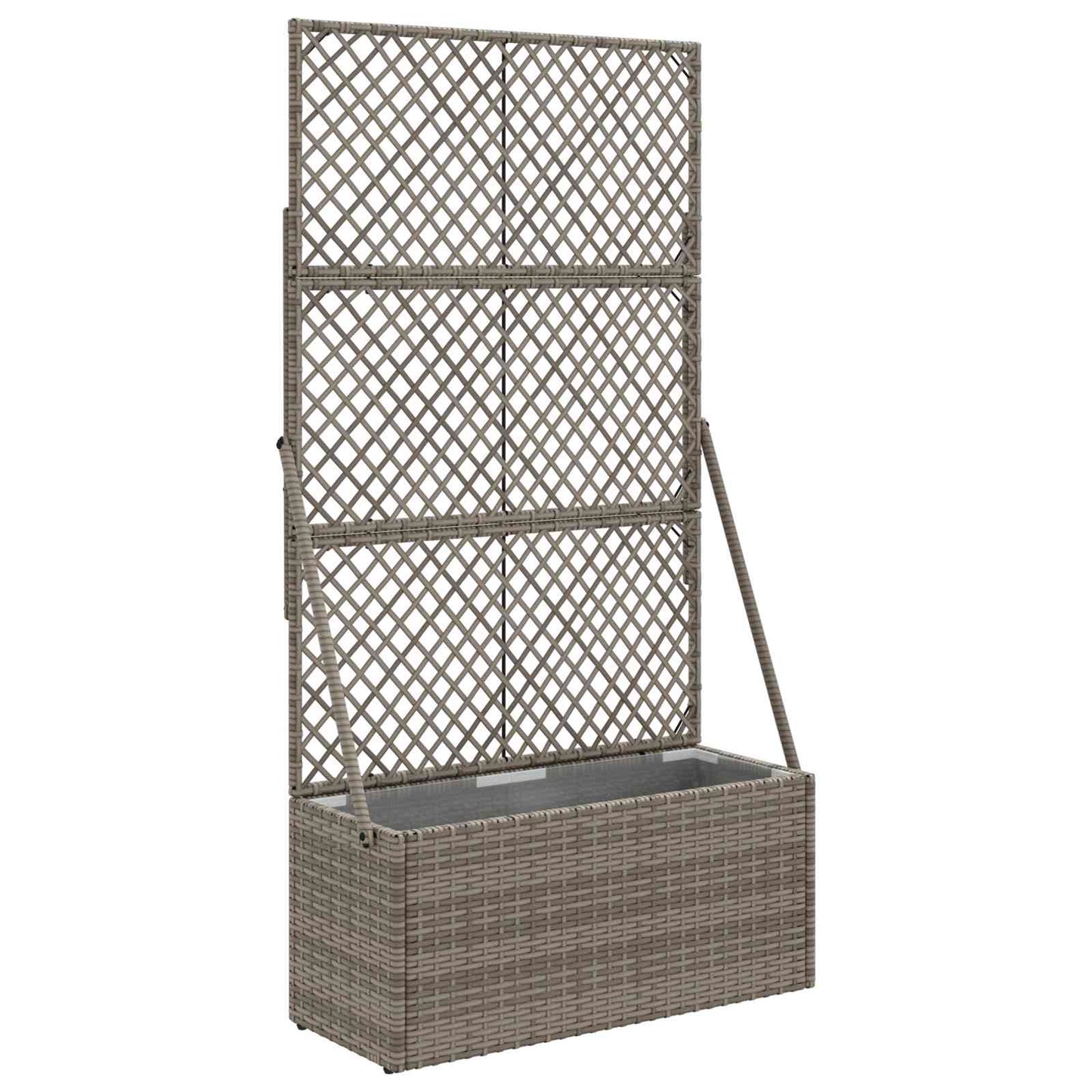 Vaso da Giardino con Trellis Grigio 70 x 30 x 135 cm polyrattan | homemem39