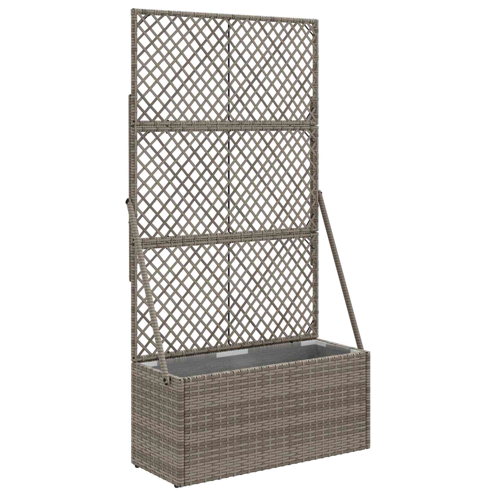 Vaso da Giardino con Trellis Grigio 70 x 30 x 135 cm polyrattan | homemem39