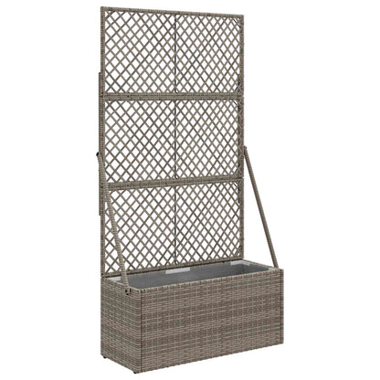 Vaso da Giardino con Trellis Grigio 70 x 30 x 135 cm polyrattan | homemem39