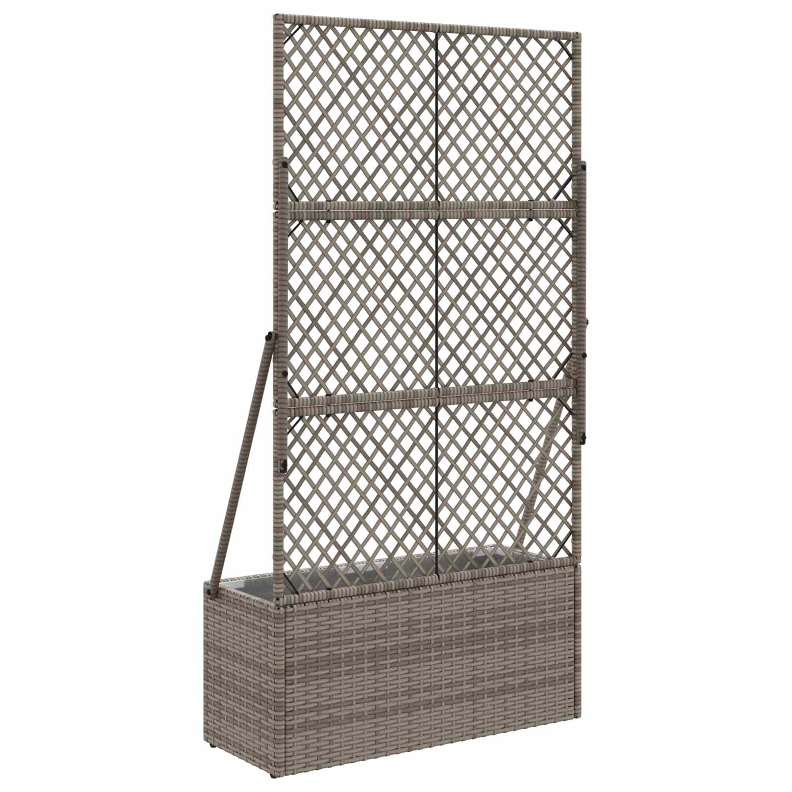 Vaso da Giardino con Trellis Grigio 70 x 30 x 135 cm polyrattan | homemem39